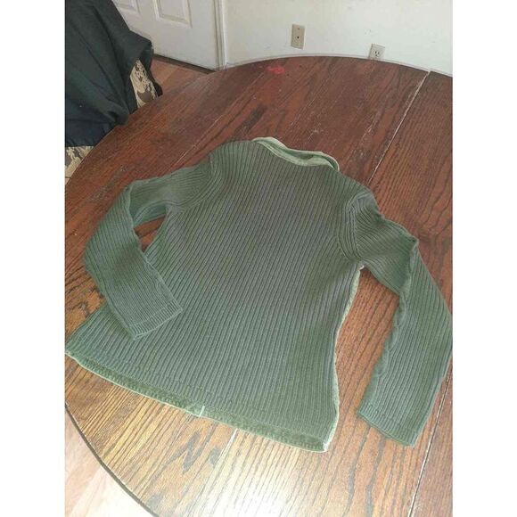 Small FDJ French Dressing Olive  Green Corduroy Knit Sweater Jacket Cardigan - Picture 3 of 3